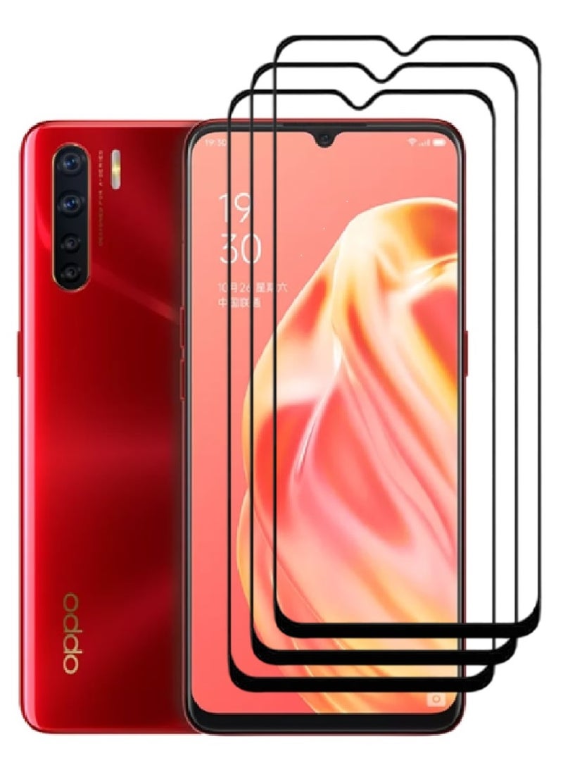 AINA 3 Pieces Tempered Glass Screen Protector 5D Designed For Oppo A91 Full Glue Edge to Edge Full Screen Coverage And Bubble Free - Image 1