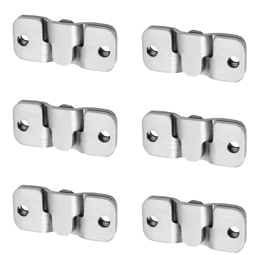 Moicstiy 6 Pairs Flush Mount Bracket, 44 x 19mm Stainless Steel Wall Mount Bracket, Removable Mounting Hook for Headboard Wall, Mirrors Picture and Art Gallery - Image 1