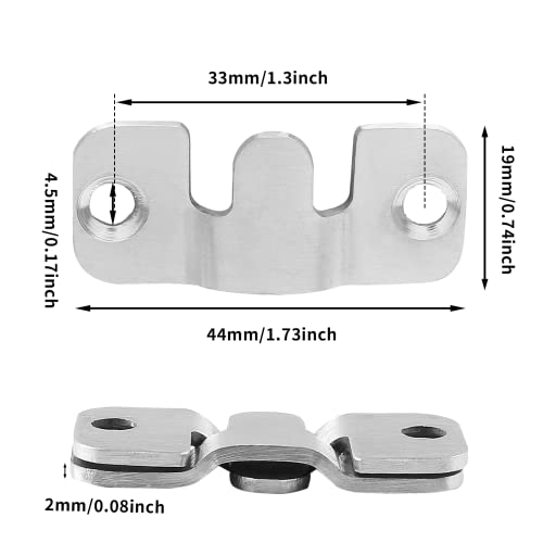 Moicstiy 6 Pairs Flush Mount Bracket, 44 x 19mm Stainless Steel Wall Mount Bracket, Removable Mounting Hook for Headboard Wall, Mirrors Picture and Art Gallery - Image 2