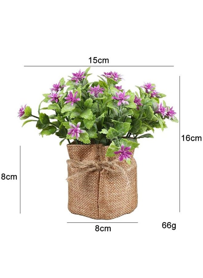 وهاواي .3pcs Artificial Flowers in Small Burlap Bag Plastic Small Faux Flowers Plants for Centerpiece Table Home Office Decoration Desktop Décor  - Image 5