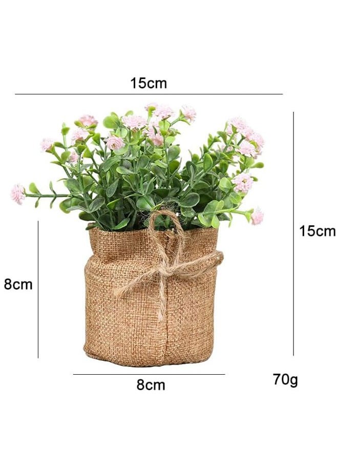 وهاواي .3pcs Artificial Flowers in Small Burlap Bag Plastic Small Faux Flowers Plants for Centerpiece Table Home Office Decoration Desktop Décor  - Image 4