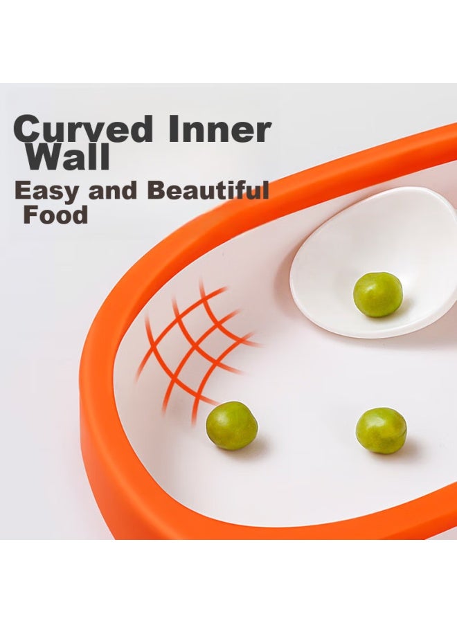 Cookss Baby Food Plate, Children's Divided Plate, Infant Suction Cup Silicone Bowl, Integrated Eating Utensils, Anti-fall With Lid - Image 2