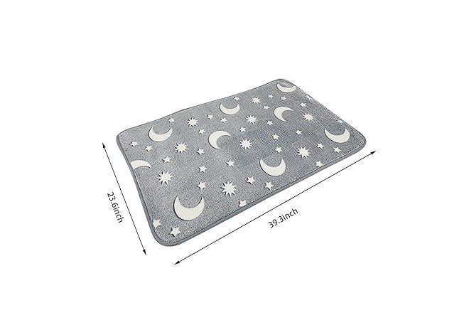RIGJAK Glow-in-Dark Floor Mat - Step into The Light with a Soft, Cozy, and Illuminating Mat - Ideal for Bedrooms, Playrooms, and Bathrooms Idea for Friends and Family (Grey) - Image 2
