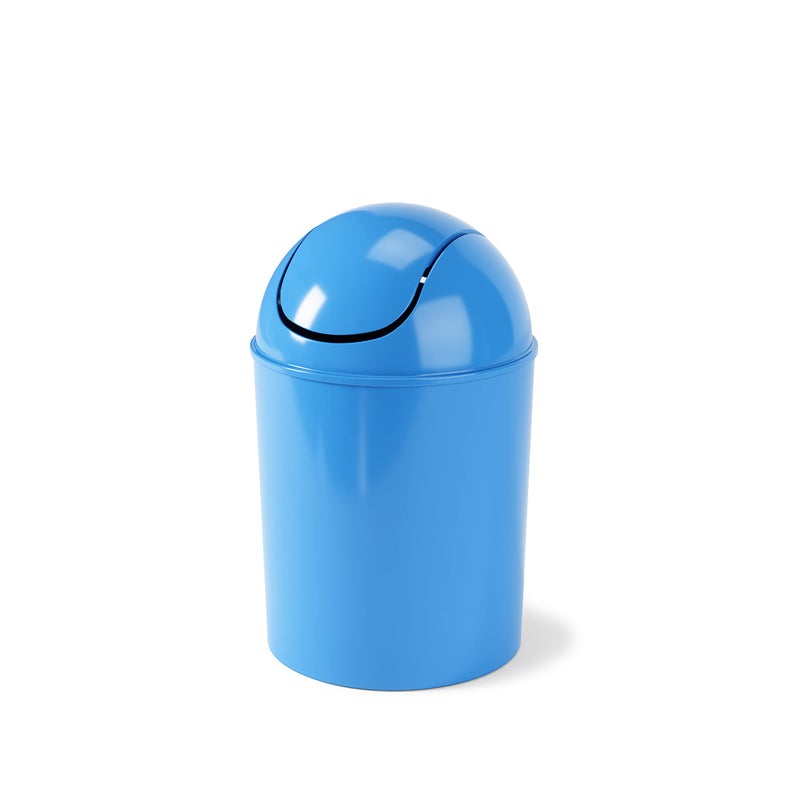 Umbra 1.25 Gallon Mini Waste Can with Removable Swing-Top Lid - Small Garbage Bin for Kitchen, Bathroom, Bedroom, Office - Compact Trash Can Fit Under Tables & Counters - Sky Blue - Image 1