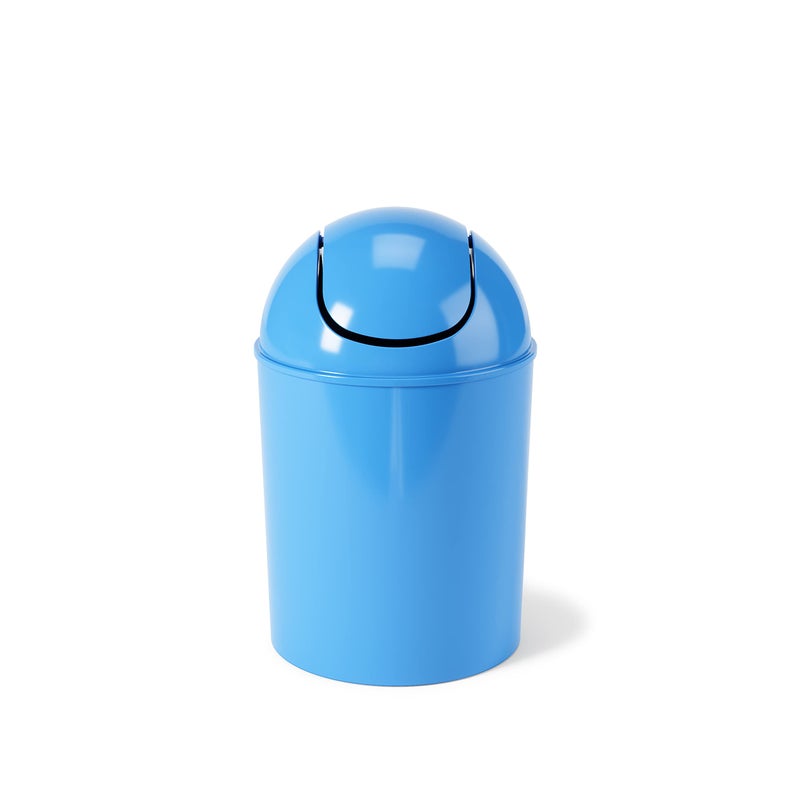 Umbra 1.25 Gallon Mini Waste Can with Removable Swing-Top Lid - Small Garbage Bin for Kitchen, Bathroom, Bedroom, Office - Compact Trash Can Fit Under Tables & Counters - Sky Blue - Image 5