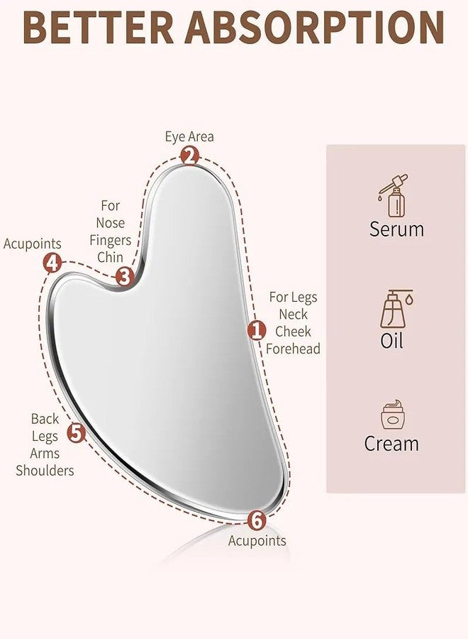 CAREMIMA Premium Grade Stainless Steel Gua Sha Tool | Face Sculpting, Lymphatic Drainage, Puffiness & Wrinkle Reduction | Scratch-Resistant Unisex Facial Massage Guasha Tool - Image 4