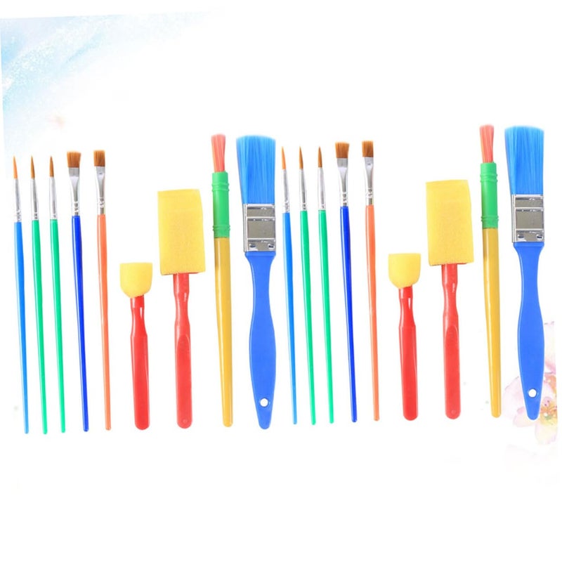 18 Pcs Kids Art Sponge Brush Set For Painting Graffiti And DIY Crafts - Image 5