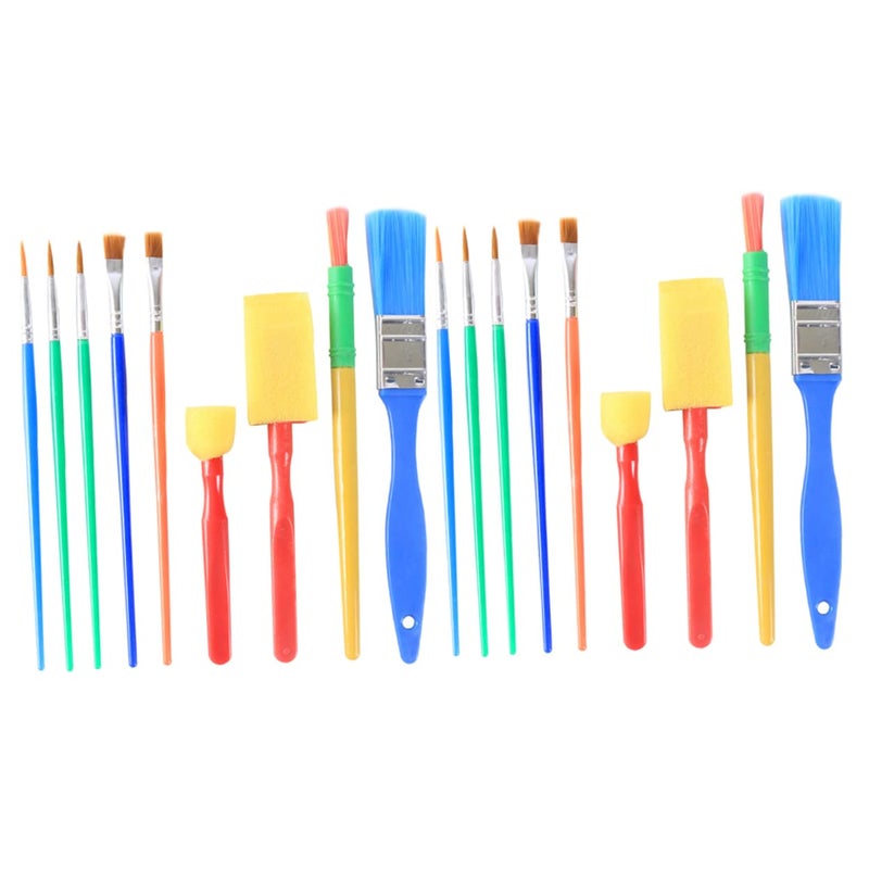18 Pcs Kids Art Sponge Brush Set For Painting Graffiti And DIY Crafts - Image 2