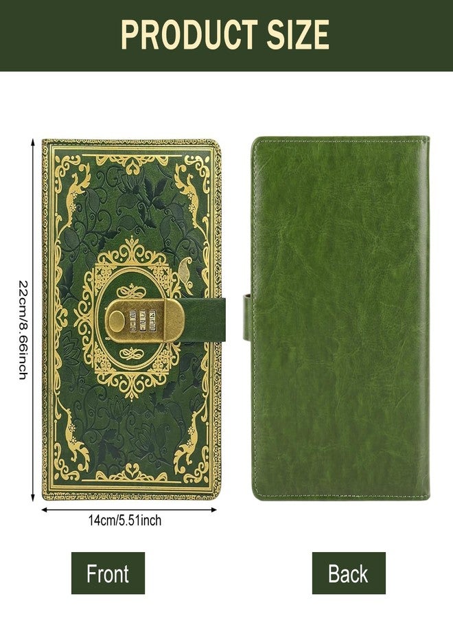 Climberty® Personal Diary with Password Lock, A5 Retro Green Embossed Journal, 100-Sheet Lined Paper, Secure Private Daily Planner & Memory Book Gift for Sister, Friends, Students - Image 2