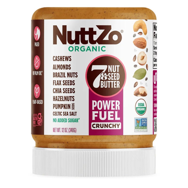 NuttZo Organic 7 Nut & Seed Butter - Power Fuel Crunchy 12 oz - Image 1