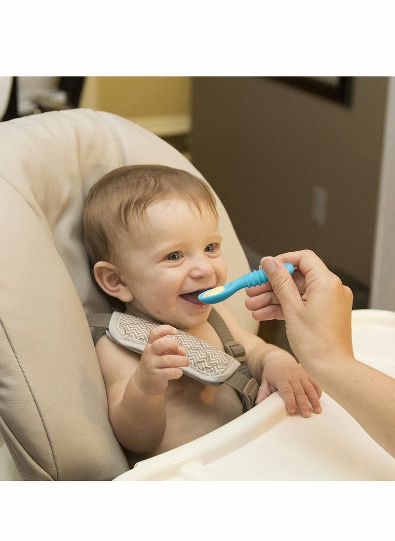 Excefore - 4 Pack Silicone Baby Spoons Self Feeding Training Spoon for Baby Led Weaning First Stage Baby Feeding Spoon Set Gum Friendly BPA Lead Phthalate and Plastic Free Great Gift Set - Image 1