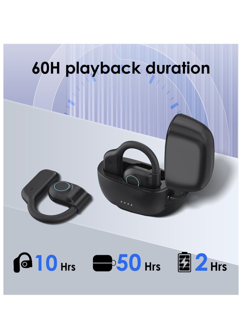 Excefore Open-Ear Headphones, Ultra-Comfort Lightweight Design Wireless, Ergonomic Ear Hooks, Robust Bass, 60H Playtime, App Control, Clear Calls, Wireless Earbuds, Ipx5 Waterproof Sports Earbuds for Gym - Image 5