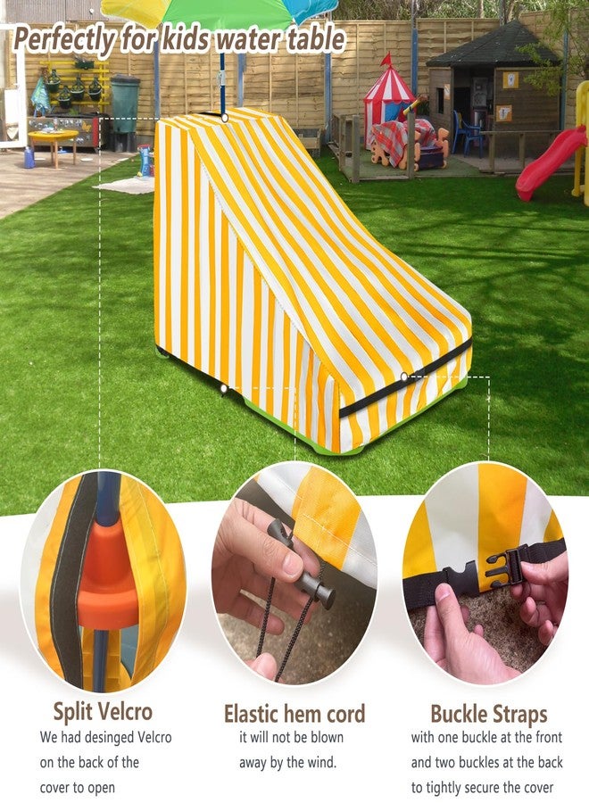 Dipurman Kids Water Table Cover for Waterpark Wonders Two-Tier Water Table,Heavy Duty 600D Waterproof Waterproof and Dustproof Toddler Water Play Table Cover,39" D x 24" W x 32" H,yellow - Image 3