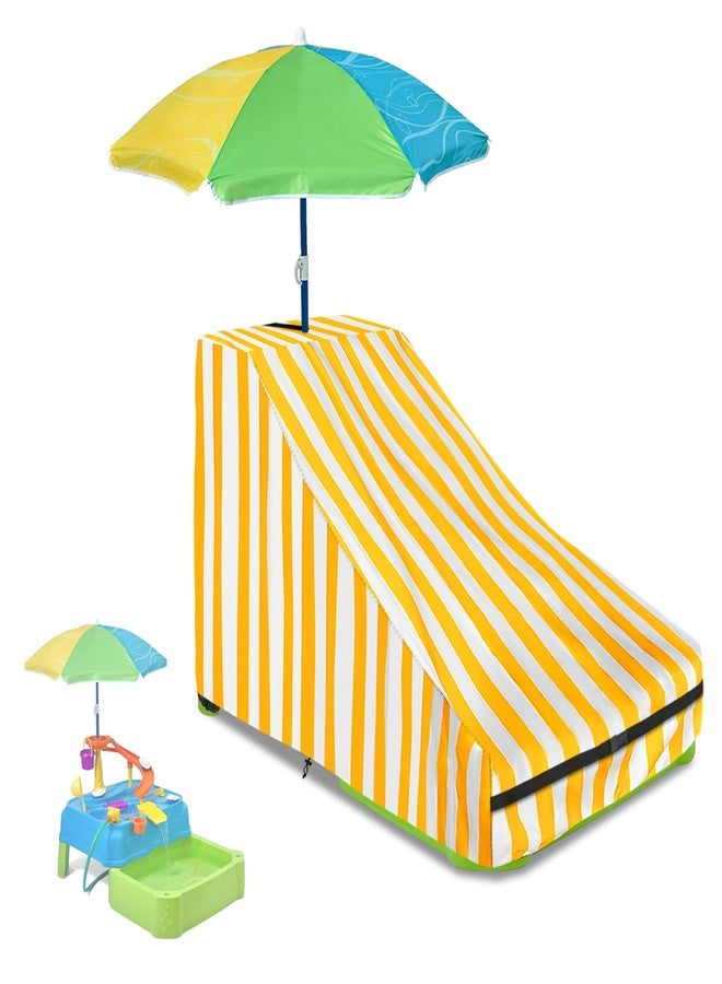 Dipurman Kids Water Table Cover for Waterpark Wonders Two-Tier Water Table,Heavy Duty 600D Waterproof Waterproof and Dustproof Toddler Water Play Table Cover,39" D x 24" W x 32" H,yellow - Image 1