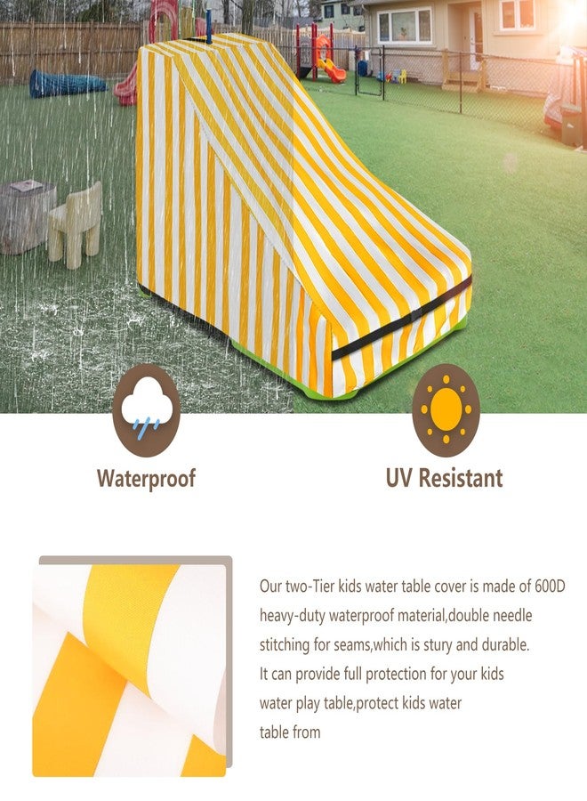 Dipurman Kids Water Table Cover for Waterpark Wonders Two-Tier Water Table,Heavy Duty 600D Waterproof Waterproof and Dustproof Toddler Water Play Table Cover,39" D x 24" W x 32" H,yellow - Image 5