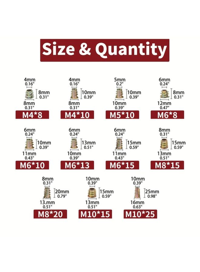 50Pcs M4x8 Knife Threaded Insert For Soft Wood Zinc Alloy Hex Socket Screw Nut Furniture Bolt Fastener Connector - Image 2