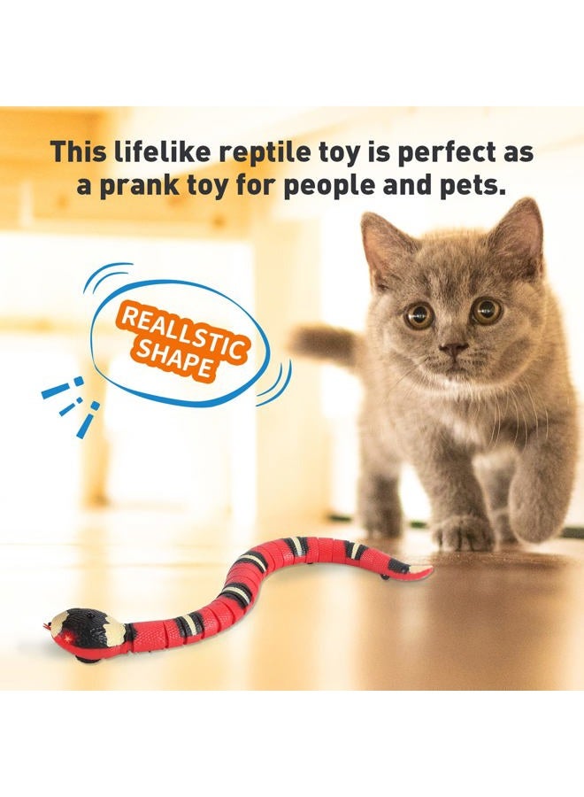 FauKait Interactive Cat Snake Toy, Pink, 40 cm, USB Rechargeable, Smart Sensing, Realistic Simulation - Image 4