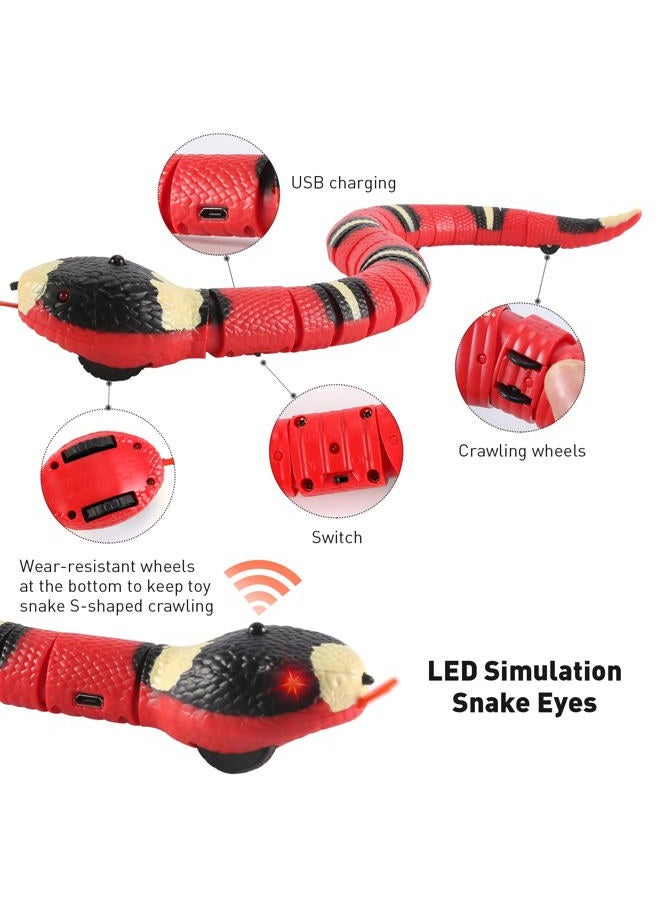 FauKait Interactive Cat Snake Toy, Pink, 40 cm, USB Rechargeable, Smart Sensing, Realistic Simulation - Image 5