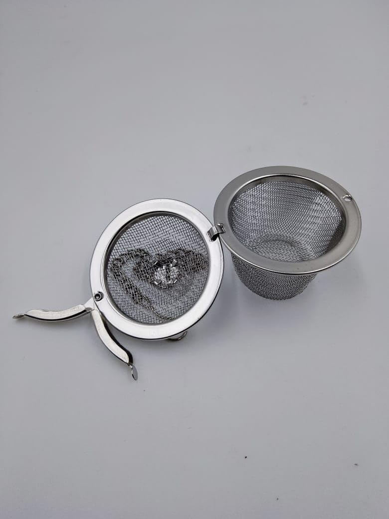 Stainless Steel Mesh Tea Strainer Infuser with Chain and Hook Locking Infuser Basket Ideal for LooseLeaf and Herbal Teas  - Image 4
