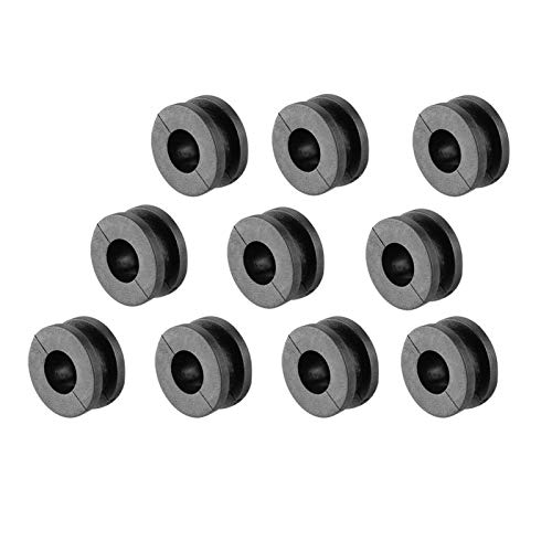 Acouto 10pcs Black ABS Flat Motorcycle Washers for Victory Cross Country Side Cover Rubber Grommets - Image 1