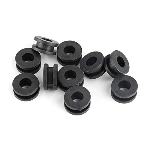 Acouto 10pcs Black ABS Flat Motorcycle Washers for Victory Cross Country Side Cover Rubber Grommets - Image 4