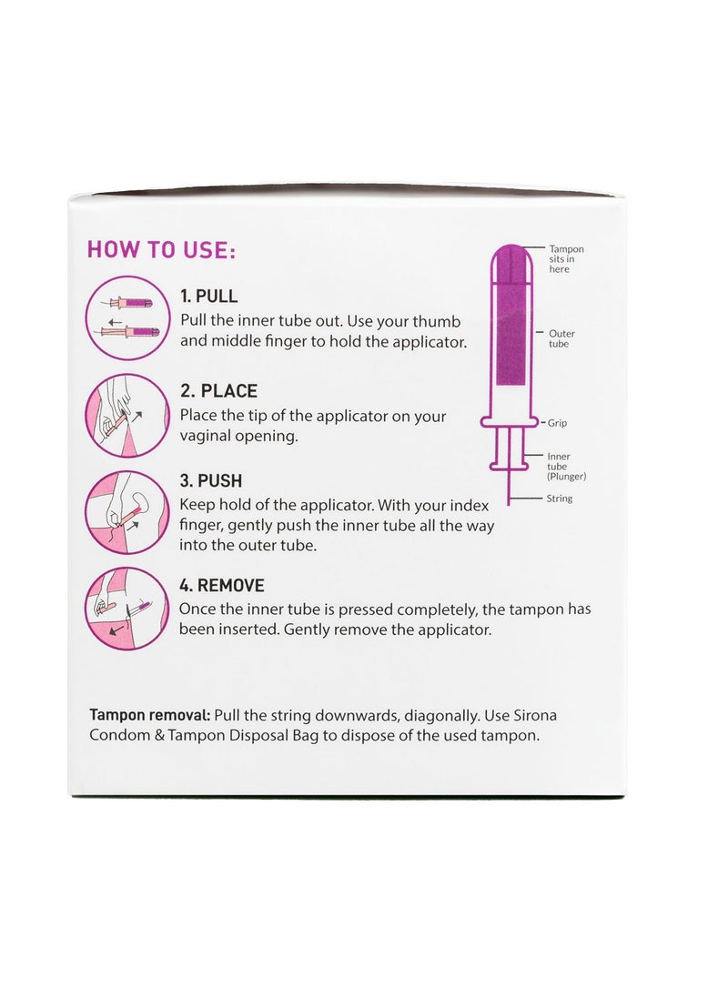 Sirona - Sirona Regular Flow Tampons with Applicator - 16 Pieces | Made in Europe | Ultra Soft & Comfortable | Highly Absorbent | BPA Free | FDA Approved - Image 1