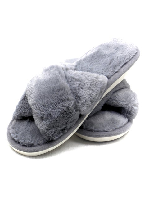 Women's Home Slippers | Memory Foam, Fuzzy, Soft and Warm Cozy Open Toe Fluffy Home Shoes | Non Slip Slippers for Women and Girls