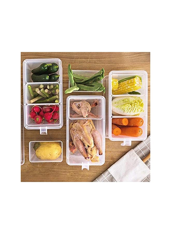 VALUXE Storage Containers with Handle, Plastic Food Storage Organizer Boxes with Lids for Refrigerator, Fridge, Freezer Cabinet Desk, 2Pcs Container Set Food Organizers with Lid and 6 Removable Bins - Image 5