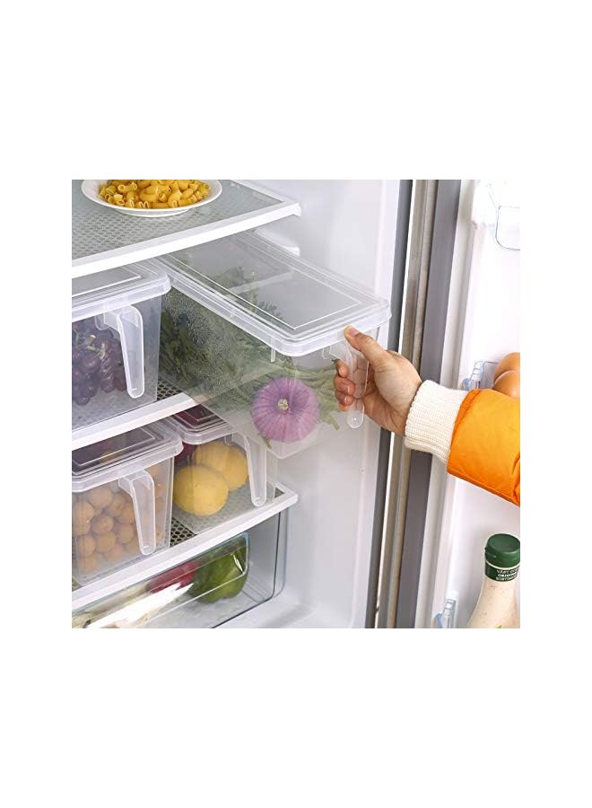 VALUXE Storage Containers with Handle, Plastic Food Storage Organizer Boxes with Lids for Refrigerator, Fridge, Freezer Cabinet Desk, 2Pcs Container Set Food Organizers with Lid and 6 Removable Bins - Image 4