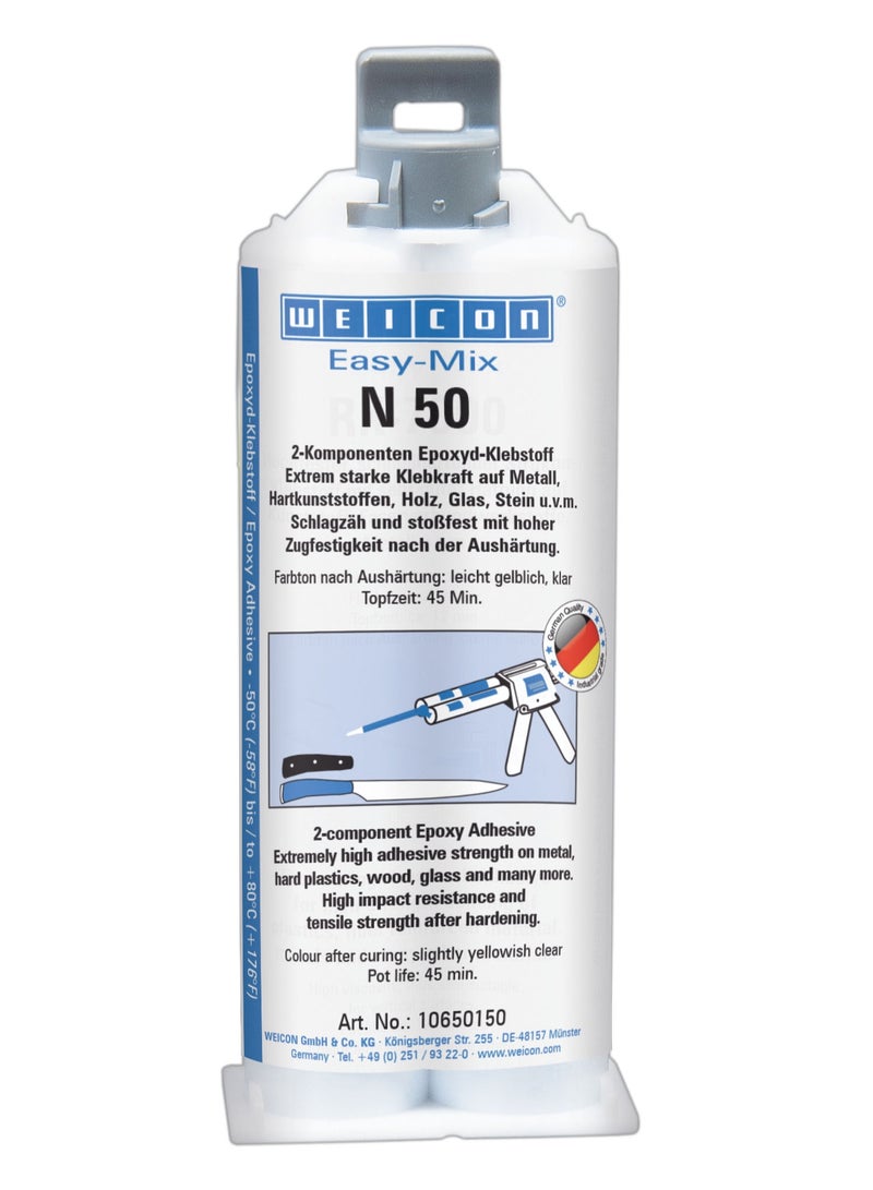 WEICON Easy-Mix N 50 | 50 ml | Epoxy Adhesive | For industry, metal, plastics and many more - Image 1