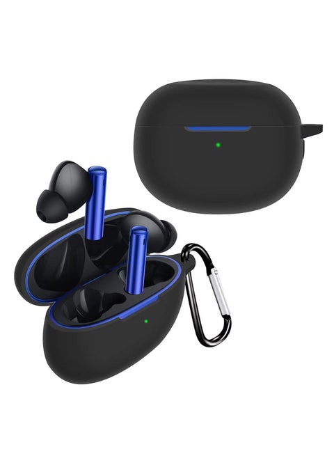 Soft Silicone Protective Case Cover Compatible with Realme Buds Air 3 Earbuds Protective Skin Sleeve with Key Chain