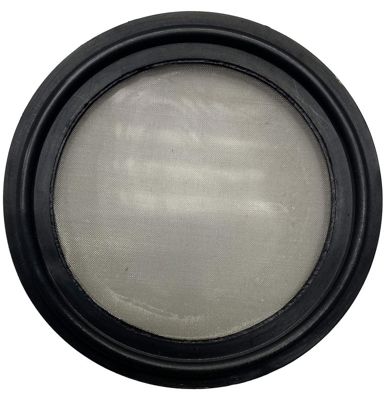 DR.COMPONENT 2" Sanitary Tri-Clamp Gaskets (Pack of 2), Bonded Type Screen (#150 Mesh/ 89 μm) Gaskets, Black Viton - Image 1