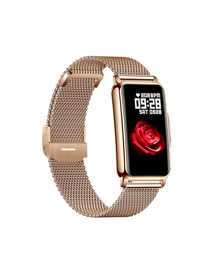 AROAQ H80 1.47 inch Golden Smart Watch Multi Sport Mode Fitness Bracelet IP67 Waterproof Health Watch Sleep Monitoring With Golden Steel Strap - Image 2