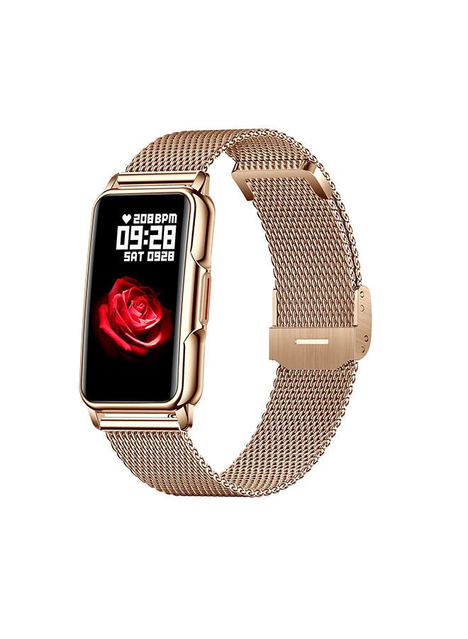 AROAQ H80 1.47 inch Golden Smart Watch Multi Sport Mode Fitness Bracelet IP67 Waterproof Health Watch Sleep Monitoring With Golden Steel Strap - Image 1