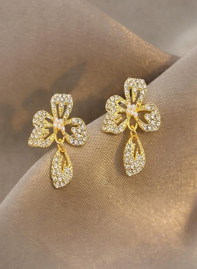 AMAAL Stud Korean Earrings set for Women Girls Ladies | Western Crystal Earing AD American Diamond Pearl | Moti Stylish Ear Rings Jewellery for woman | Valentine Gift for Girlfriend couple -345 - Image 5