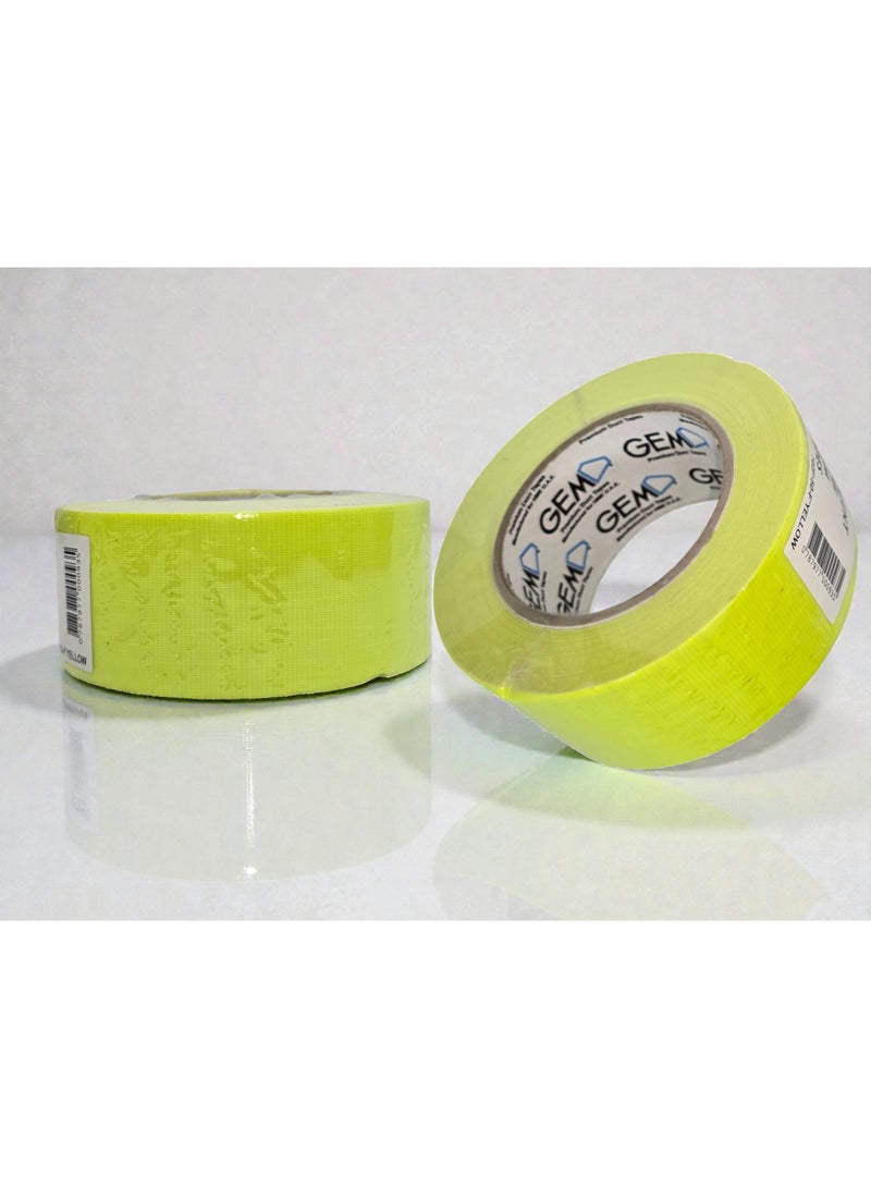 جم شريط جيم فلوري أصفر 50 مم × 25 م – شريط تحديد عالي الوضوح، لاصق قوي، موديل 702F-50F أصفر - Image 5