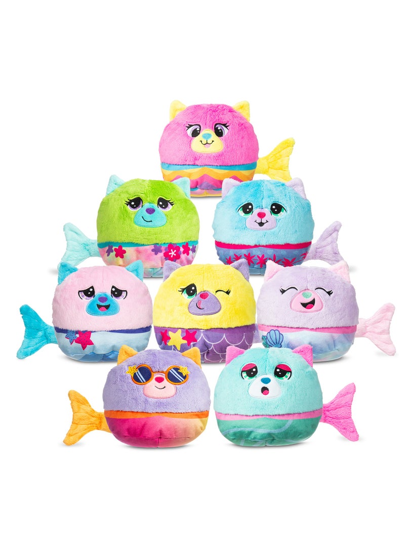 Basic Fun Misfittens Kittens Fish Bowl, Assorted 1 Piece (Style May Vary) | Merkitties Plush Toy | Soft Toy Gift for Kids - Image 1