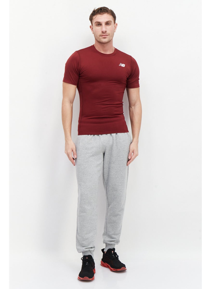 New Balance - Men Sportswear Fit Short Sleeves Training T-Shirt, Maroon - Image 1