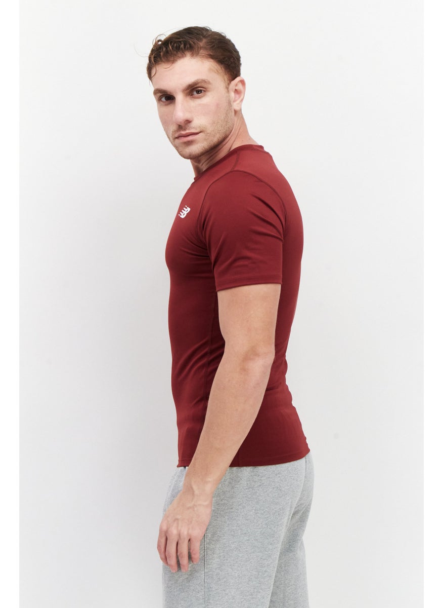 New Balance - Men Sportswear Fit Short Sleeves Training T-Shirt, Maroon - Image 1