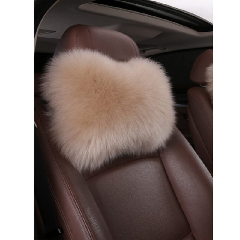 SPANICE Car Headrest Pillow Interior Head Neck Cushion Auto Protector Neck Rest Pillows Car Decor Accessories (Tan) - Image 1