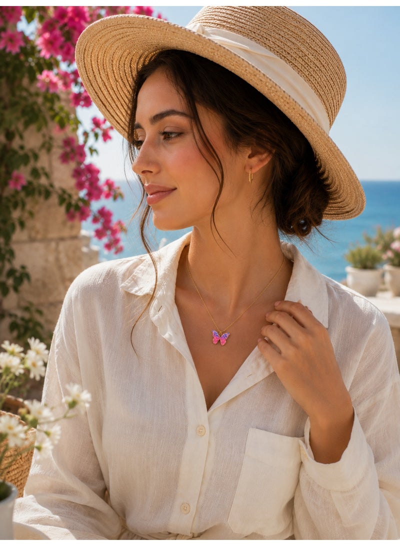 RAFAL Colorful Butterfly Pendant Necklace for Women – Elegant Luxury Dainty Charm Chain, Premium Sophisticated Jewelry Accent for Special Occasions, Birthdays & Luxury Gifting - Image 4
