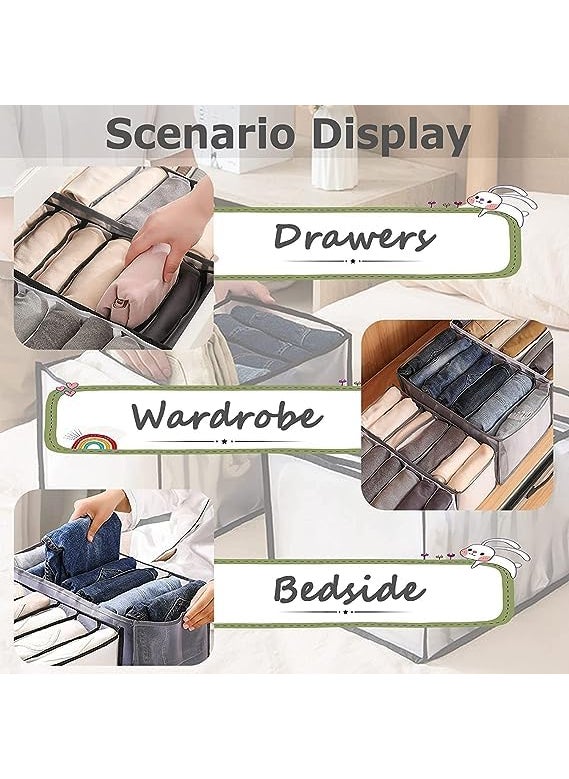 Prostuff.in Prostuffin 7 Compartment Wardrobe Clothes Organizers For Storage Box For Multipurpose Cloth Organizers TShirt Legging Skirts Jeans 1 Pcs White Wardrobe  - Image 2