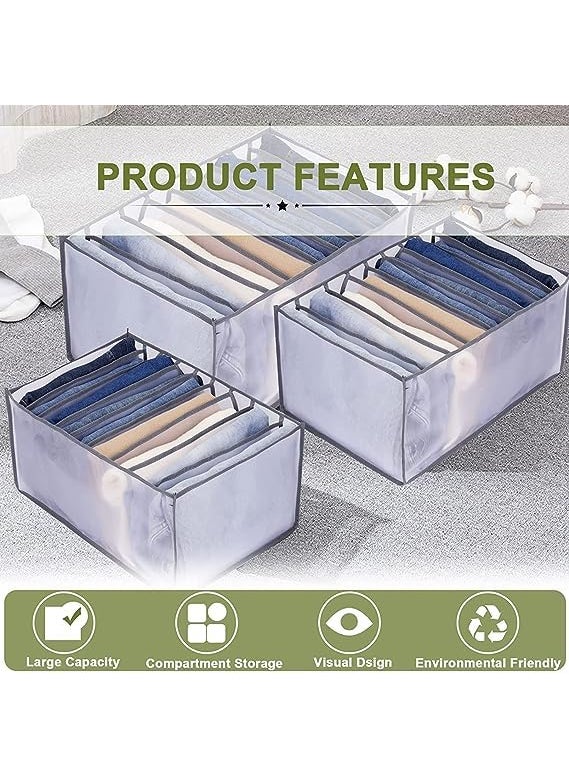 Prostuff.in Prostuffin 7 Compartment Wardrobe Clothes Organizers For Storage Box For Multipurpose Cloth Organizers TShirt Legging Skirts Jeans 1 Pcs White Wardrobe  - Image 3