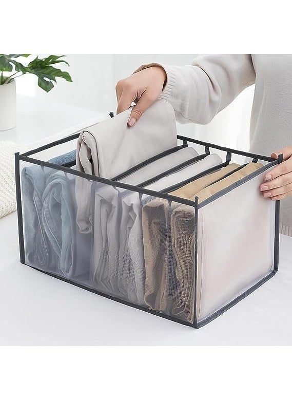 Prostuff.in Prostuffin 7 Compartment Wardrobe Clothes Organizers For Storage Box For Multipurpose Cloth Organizers TShirt Legging Skirts Jeans 1 Pcs White Wardrobe  - Image 1