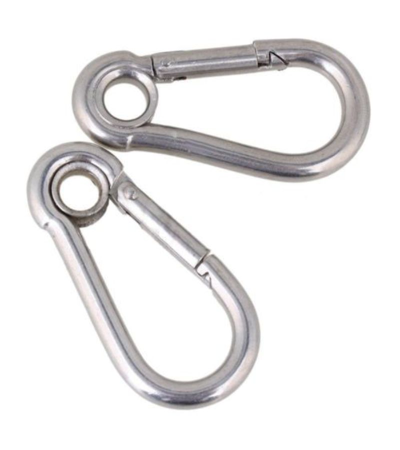 304 Stainless Steel M4x40 Spring Buckle Keychain Hook For Pet Rope - Image 3