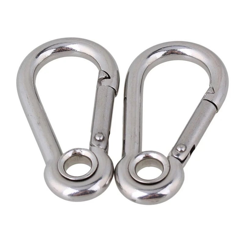304 Stainless Steel M4x40 Spring Buckle Keychain Hook For Pet Rope - Image 1