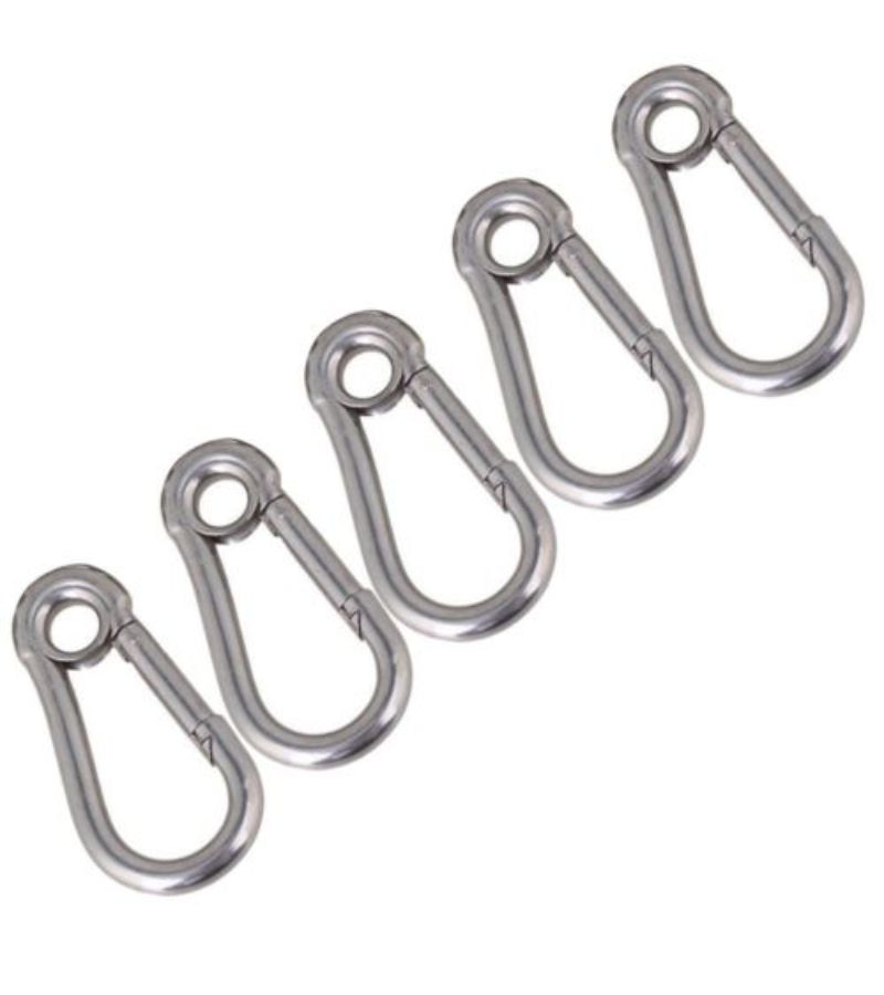 304 Stainless Steel M4x40 Spring Buckle Keychain Hook For Pet Rope - Image 4