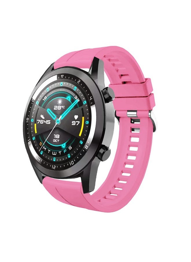 ACM ACM Watch Strap Silicone Belt 22mm compatible with Noise Colorfit Mighty Smartwatch Classic Band Light Pink  - Image 4