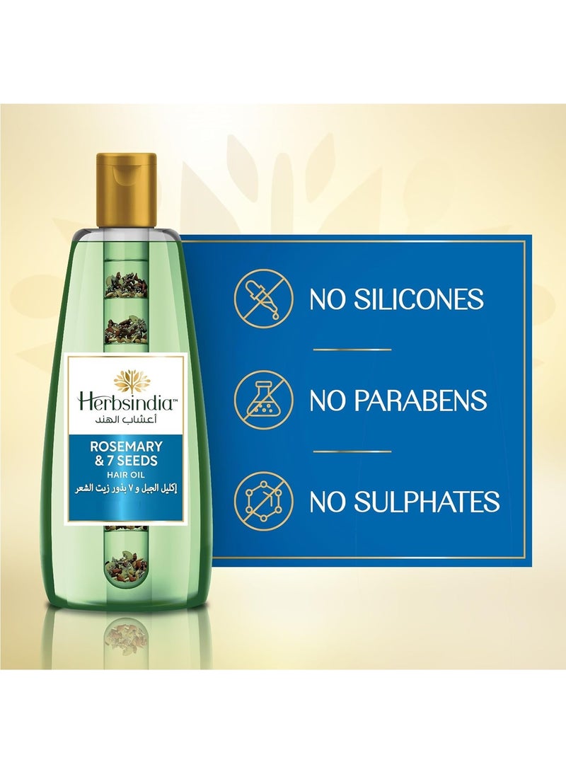 Herbsindia Rosemary & 7 Seeds Hair Oil With Nourish Tube 180ml - Image 3