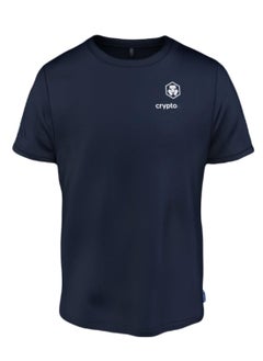 Crypto Logo Men T Shirt 100% Cotton Premium Shirt Crew Neck Tee, Navy, Pack of 1, Fashion T-Shirt Man, tshirt for men, Short Sleeves, Casual Wear, Indoor, Outdoor, Gym, Running, Jogging
